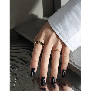 Minimalist S925 sterling silver droplet open ring and woven band with hand details