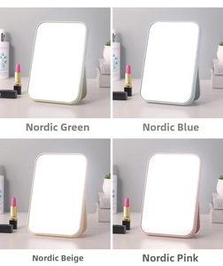 Minimalist desktop makeup mirrors in Morandi colors with adjustable stands