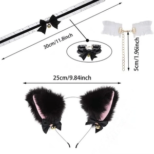 Spécifications détaillées des tailles pour serre-tête oreilles de chat et choker en dentelle