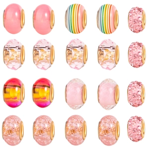 Set per braccialetti fai-da-te da 66 pezzi con perline rosa in resina e cristallo