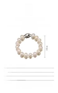 Detailed size specifications for 18k gold plated natural freshwater pearl bracelet