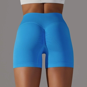 Macro dello short da yoga senza cuciture a vita alta con dettaglio push-up glutei