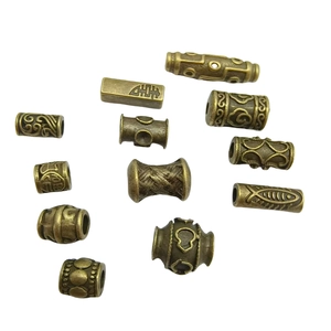 Antique bronze retro spacer beads and tube charms for DIY necklace and bracelet jewelry