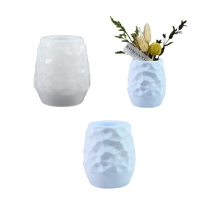 DIY silicone mold for honeycomb geometric vase and resin pen holder with textured surface