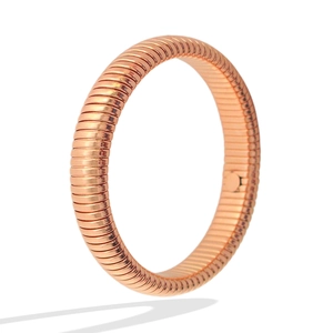 Rose gold Tubogas spring bracelet in titanium steel with a flexible spiral design