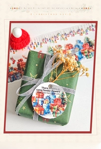 Nastro PET natalizio con scatole regalo e luci per decorazioni di diari fai-da-te