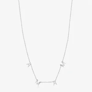 Collier Pendentif Lettre Mama En Argent Sterling 925 Chaîne De Clavicule Minimaliste Bijoux De Mode Cadeau Fête Des Mères