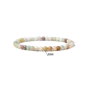 Minimalist 4mm natural stone beaded bracelet with multi-color tiger eye and agate stones