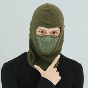 Winter thermal fleece balaclava mask with breathable valve for outdoor cycling