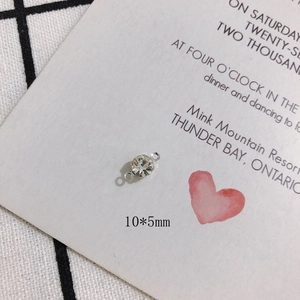 Close-up of 10x5mm silver rhinestone connector charm for DIY jewelry making
