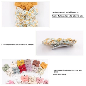 Detail of musline cotton bow hair clip texture and sturdy metal alligator clip back