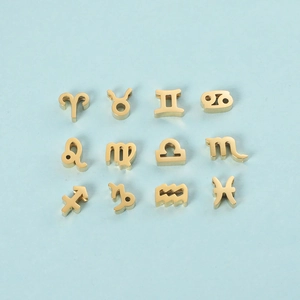 Set van 12 gouden roestvrijstalen sterrenbeeld hangers voor DIY-sieraden maken
