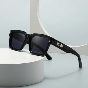 Retro Square Sunglasses For Men Women UV400 Protection PC Lens Metal Arrow Decoration Vintage Outdoor Eyewear