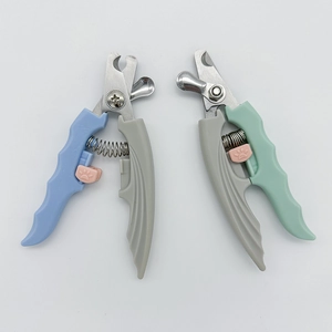 Coupe-ongles ergonomiques en acier inoxydable bleu et vert pour chats et chiens