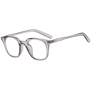 Modern light grey transparent round frame anti-blue light glasses for office and study