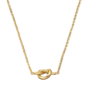 Elegant 18K gold plated titanium steel necklace featuring a stylish knotted heart pendant