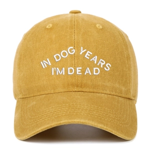 Casquette De Baseball En Coton Lavé Brodée In Dog Years I'm Dead Lettrage Amusant Vintage Réglable Chapeau Papa