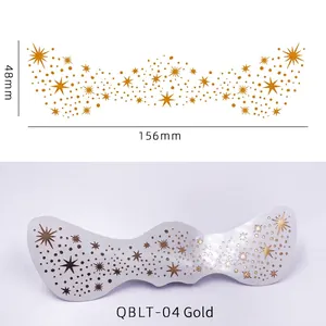 Waterproof gold metallic star and dot freckle tattoo sticker for face makeup