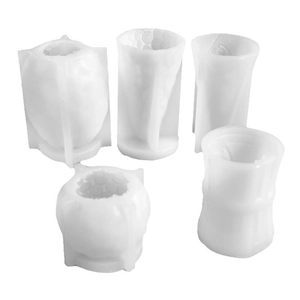 Lot de 5 moules en silicone 3D pièce de dollar et géométriques pour bougies et savons