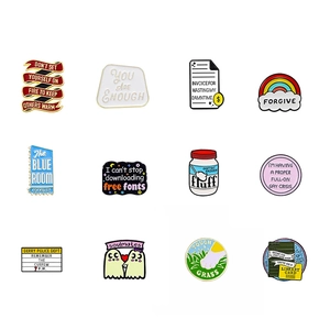 Set of 12 cute cartoon enamel pins with rainbow and ghost designs for backpacks