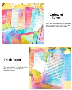 Detail of thickened watercolor stationery with smooth writing surface and ink resistance