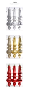 Ensemble de boules de Noël coniques mates, pailletées et brillantes sous coffret cadeau