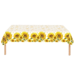 Rectangular sunflower theme party tablecloth with floral pattern for birthday decor