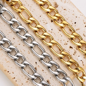 Polished 11mm 3:1 NK stainless steel hip-hop necklaces in gold and silver finishes