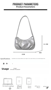 Spécifications détaillées de taille et matériau pour ce sac baguette en cuir PU