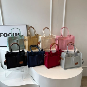 Borsa Tote in Tela da Donna Grande Capacità Multi Tasca Con Tracolla Regolabile Borsa a Tracolla Casual per Pendolari
