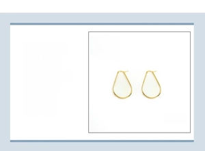 Detailed size specifications for gold teardrop earrings in 18K gold-plated stainless steel