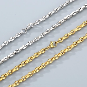 Stainless Steel Pig Nose Chain Jewelry Set Necklace And Bracelet Coffee Bean Link Hip Hop Fashion Unisex