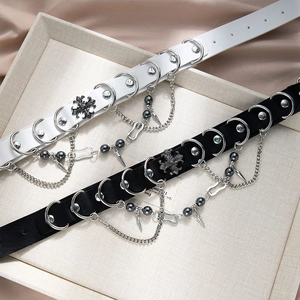 Collier Choker En Cuir PU Punk Gothique Avec Pendentif Croix En Alliage Chaîne Multi Couches Gland Pointes Pour Femmes