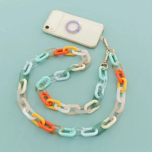 DIY colorful acrylic chain strap with mixed tones and metallic lobster clasp for bags