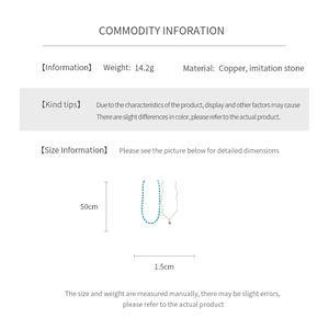 Infographic showing necklace weight of 14.2g and pendant size of 1.5cm with dimensions