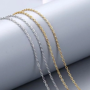 Minimalist Copper Necklace Chain For Women Polished O-Chain Box Water Wave Link Simple Fashion Jewelry