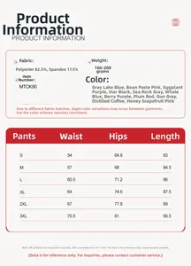 Size chart for high waist yoga leggings showing measurements from S to 3XL for women