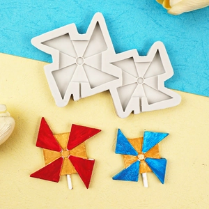 Star moon windmill silicone mold for fondant cake and chocolate lollipop making