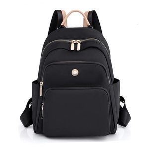 Zaino Da Donna Moda Nylon Resistente All'acqua Tasche Multiple Grande Capacità Pendolarismo Viaggio Scuola Con Decoro Künstliche Perle