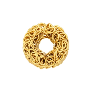 Vintage gold hollow woven round bead charm for handmade DIY jewelry and bracelets