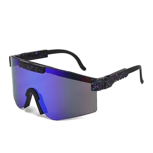 Sports Sunglasses Polarized UV400 Protection Large Shield Goggles Splatter PC Frame Cycling Running Outdoor Eyewear