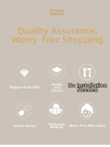 Feature guide showing golden luxury frame and stable design for perfume organizer