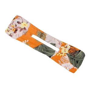 Outil à chignon en tissu avec motif floral tropical pour coiffures élégantes de femme