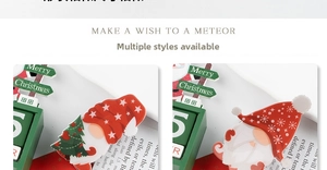 Detail of Christmas gnome desktop calendar ornament with Merry Christmas signage