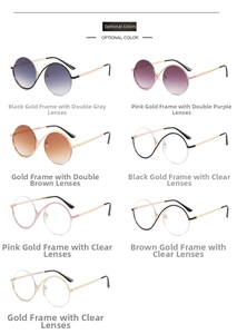 Multi-color round metal glasses collection featuring unique wavy bridge designs