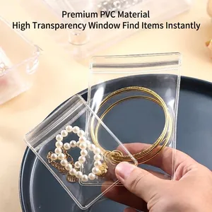 Sachets de rangement transparents en PVC pour bijoux montrant une grande clarté