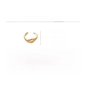 Bracciale dorato irregolare in materiale ABS con dettagli del prodotto e dimensioni