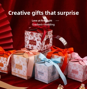 Detail of floral texture on gift boxes with silk bows and gold Best Wishes tags