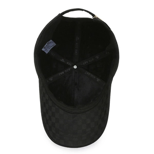 Fleece lined winter baseball cap with plaid brim and high quality internal branding