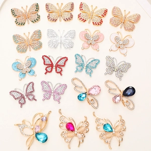 Butterfly Charms Alloy Rhinestone DIY Jewelry Making Accessories Fashion Elegant Ornament Decor